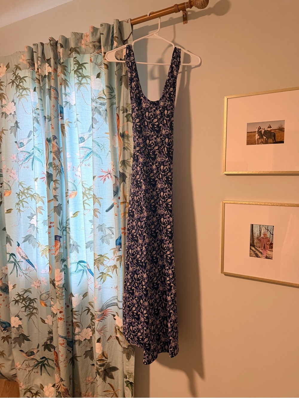 Pact Navy Blue Floral Scoop-Neck Maxi Dress